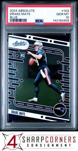 2024 PANINI ABSOLUTE BLUE #103 DRAKE MAYE RC PSA 10