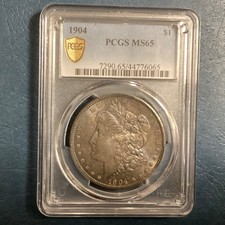 1904 Morgan silver Dollar MS65 PCGS -  Gem Uncirculated Unc cd