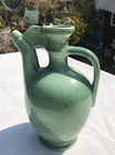 Vtg 40s Red Wing Rare Celadon Green Ewer Pitcher Art Deco Pottery Jug 8” MCM Geo