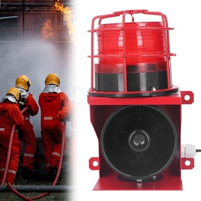 Industrial Sound Light Alarm High Power Siren Horn 115db Security Audible Visual
