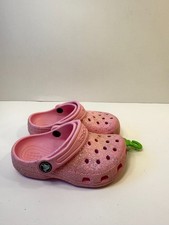 C19. Crocs Kids Pink, Glitter Clog-US 9