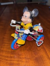 Topolino su Triciclo con Campanella, Giocattolo di Latta Avvolgibile, Made in Korea
