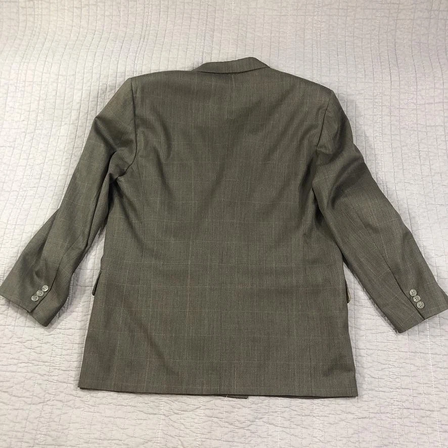 Traje Stafford Para Hombres 43R Marrón Doble Pecho Blazer Pantalones 36x32 Mezcla Lana EE. UU. Foto 3 de 4