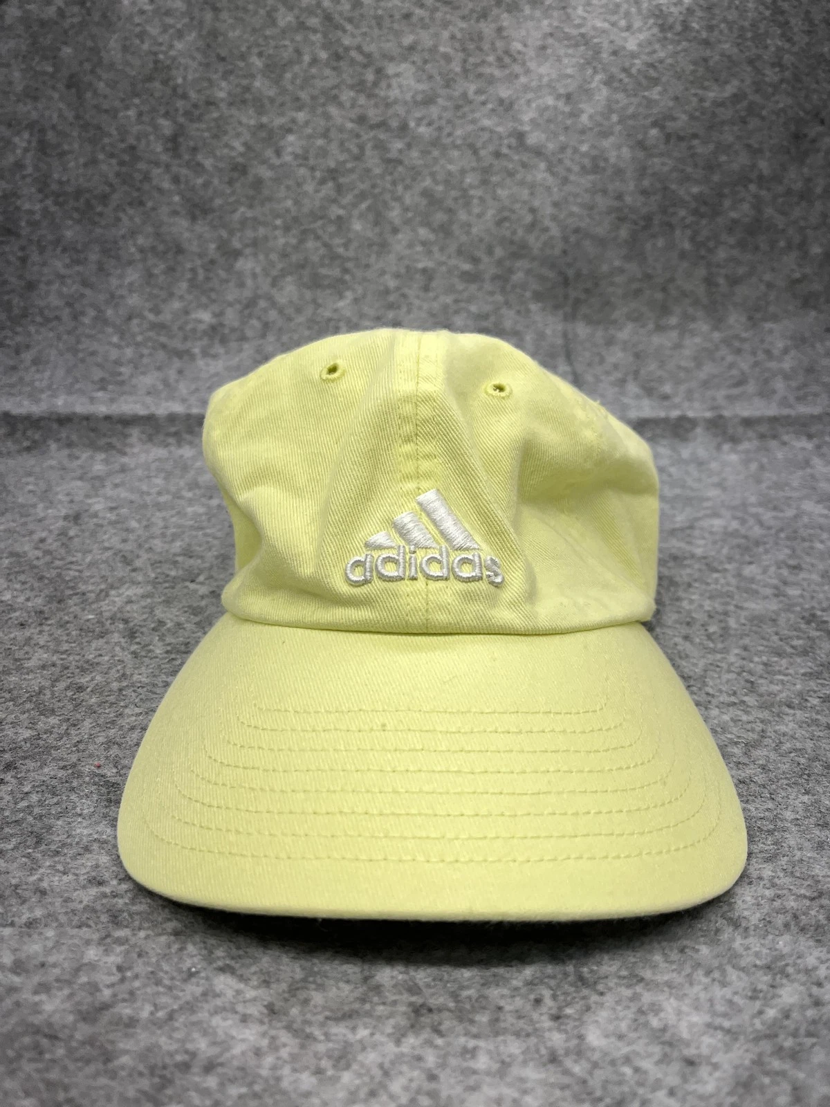Adidas Hat Cap Strap Back Mens 7 1/4 Yellow AEROREADY Cotton Baseball Sports