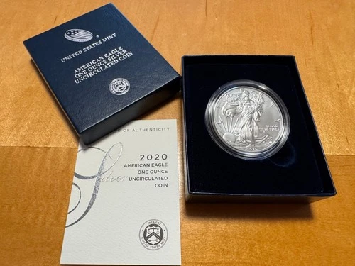 2020 - W American silver eagle (BU) in mint box w/COA