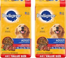 2PACK Pedigree Complete Nutrition Adult Dry Dog Foo Grilled Steak Vegetable 44lb 0.57 per pound