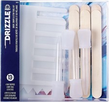 FolkArt Drizzle Tool Kit, 13 Piece Pouring Drop, Swipe, and Stir Tool Kit 50429