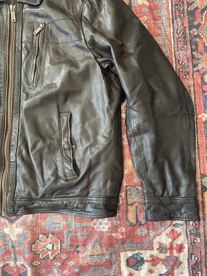 CHEVIGNON BIKER RETRO VINTAGE LEDERJACKE SCHWARZ CASUAL GR. XXL - Bild 2 von 4