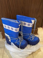 VINTAGE 80s BLUE SNOWFLAKE MOON BOOTS SNOWFLAKE SIZE 5-6 EUC