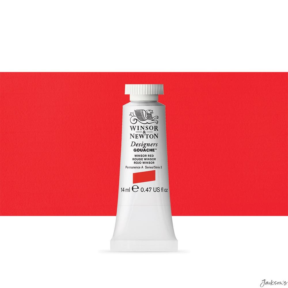 Winsor & Newton Designers Gouache Paint Tube 14ml Winsor Red For Illustration