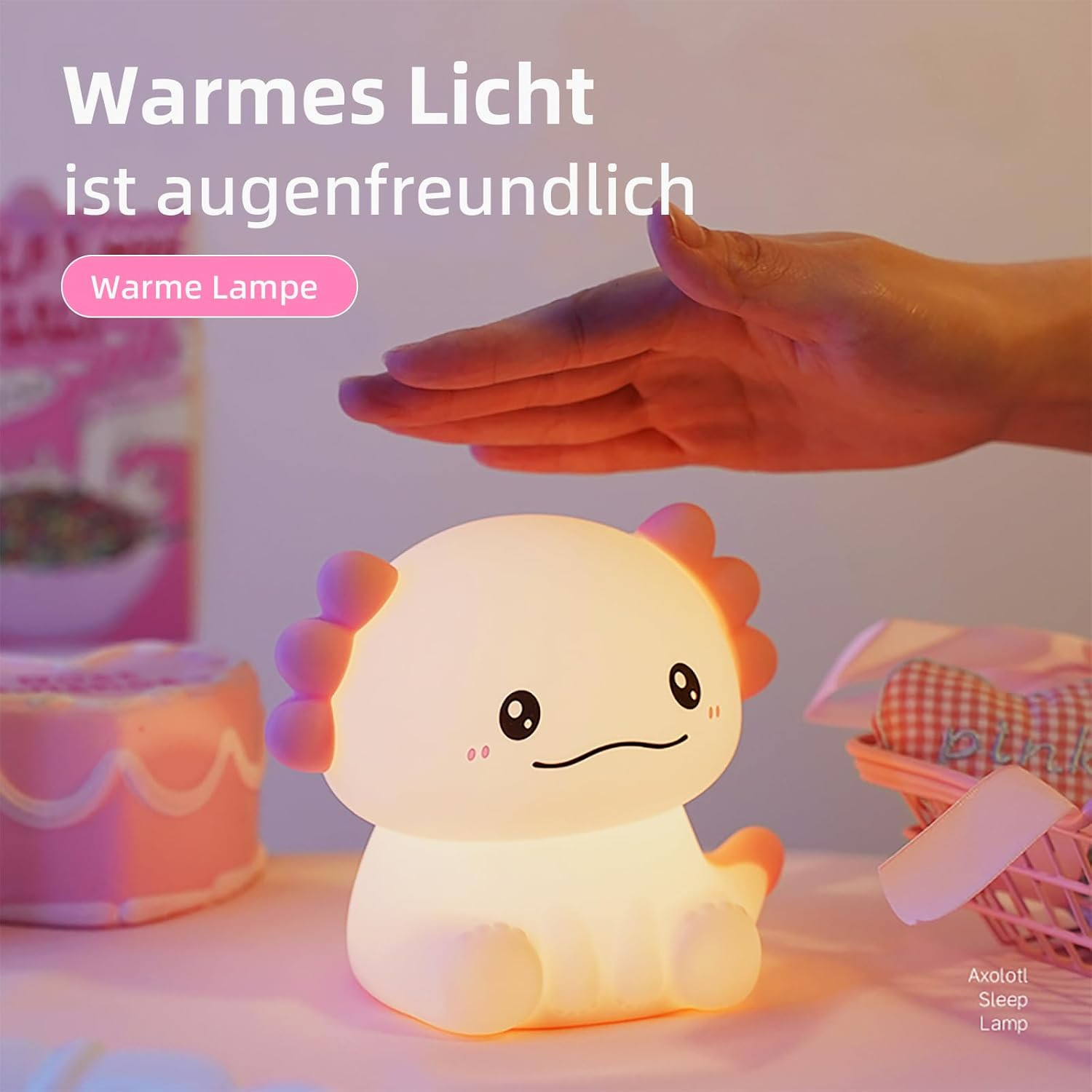 Luci Notturne Axolotl Per Bambini - Luce Notturna Dimmerabile A Forma Di Animale In Silicone Lampada Da Comodino Ricaricabile E Sensibile Al Tocco 92526119