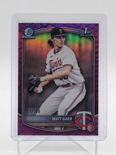 MATT BARR 2025 BOWMAN CHROME DRAFT 1ST FUCHSIA REPTILIAN REFRACTOR /199 Q4115