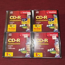 Imation CD-R 80 MIN. Brand New with Tags. 24X. Make an offer. Thanks.