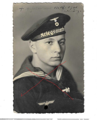 Nr.56390 Top Foto Porträt  AK  2, WK Deutscher Kriegsmarine Soldat Matrose 1940