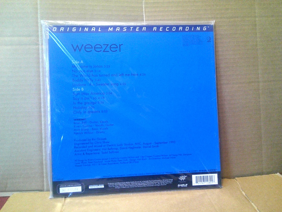 LP Weezer Original Master Recording Blue Vinyl SEALED - Image 2 of 4