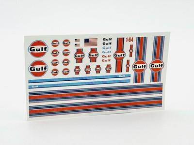 Waterslide Decal 1:64 Gulf Slotcar Racing USA V8 Muscle Cars Gasoline