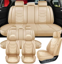 For Toyota RAV4 Car Seat Covers Leather Front Rear Full Set Protectors Smile Pad