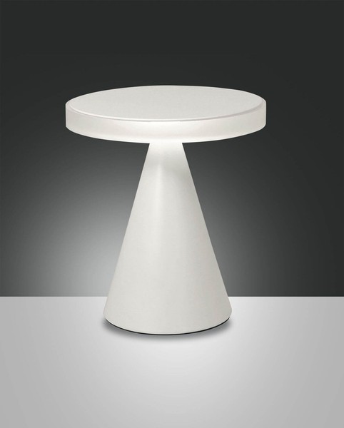 Fabas Luce Led Tischleuchte Neutra Ø240Mm 12W Warmweiß Weiß Dimmbar-image