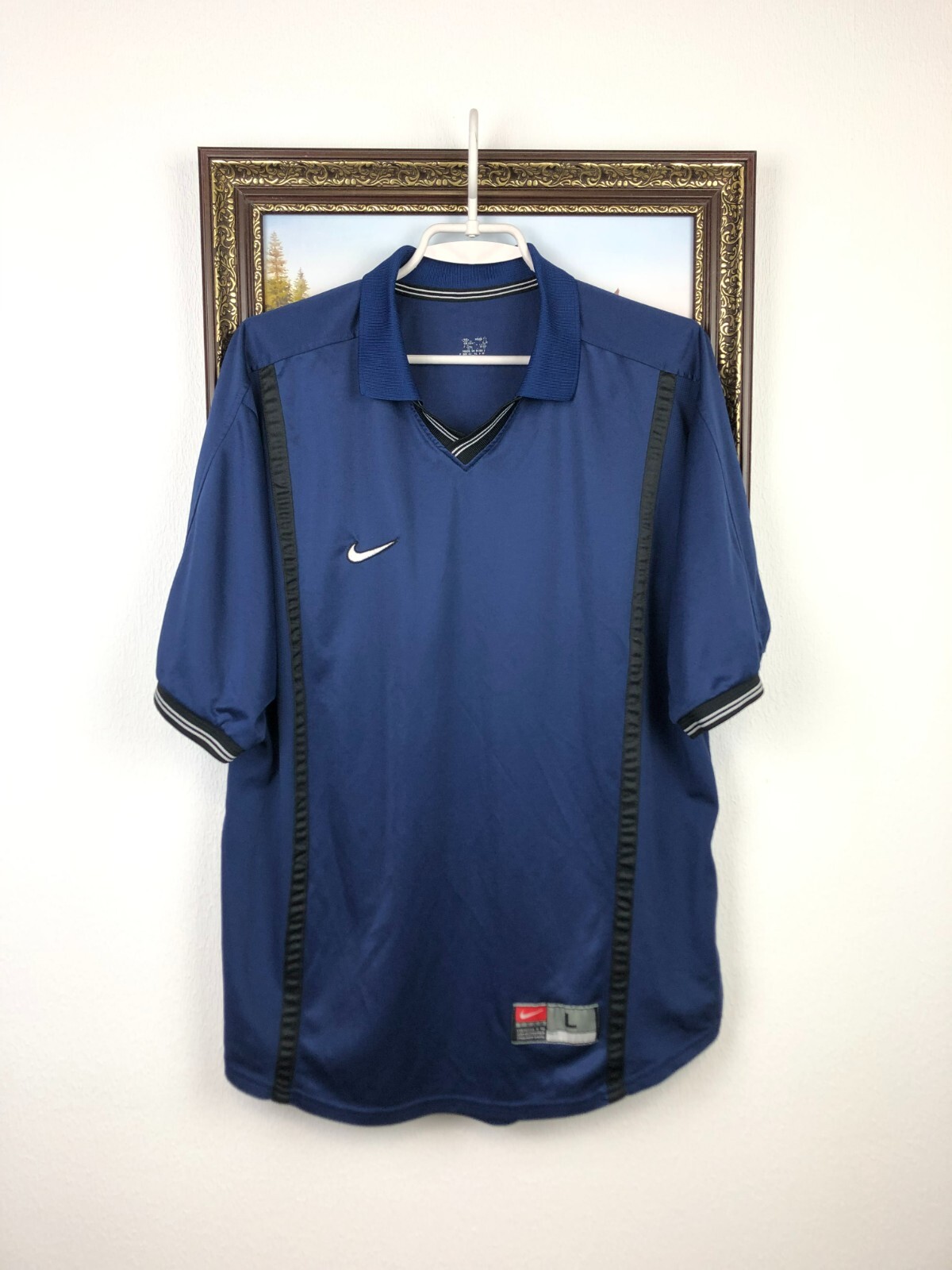 Vintage 90's Nike Football Template Shirt Soccer Mens Jersey Rare Trikot Size L