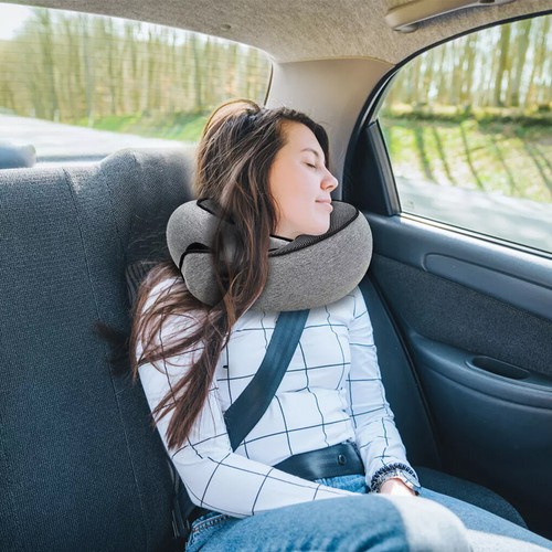 Travel Neck Pillow Memory Foam U Shaped Comfortable & Breathable Soft for Plane - Picture 7 of 33