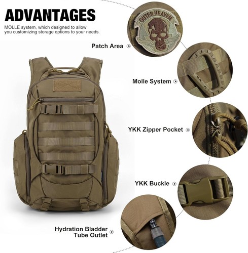 Taktischer Trekkingrucksack 28L mit Laptop-Innenfach - Bild 4 von 8