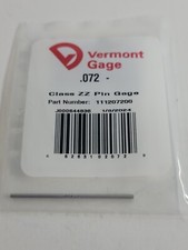 Vermont Gage - 111207200 - .072" Minus - Class ZZ Pin Gage