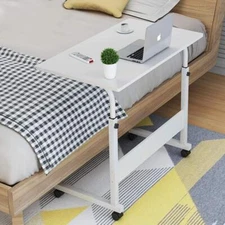 Adjustable Height 27"-38" Rolling Laptop Table Over Sofa Bed Computer Desk Stand