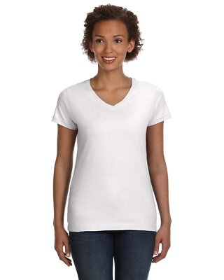 LAT Ladies V-Neck Fine Jersey T-Shirt - 3507