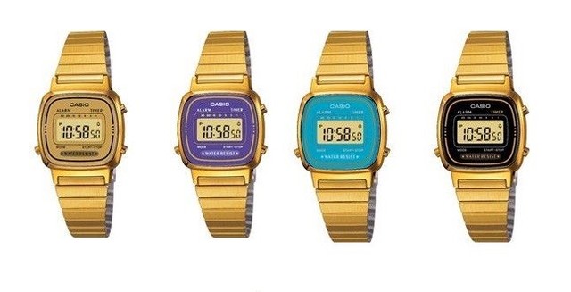 casio classic vintage gold watch