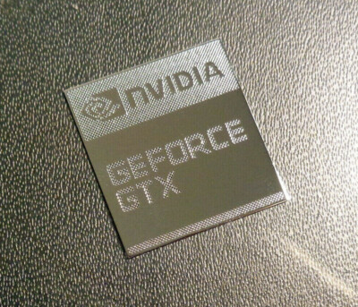 Nvidia GeForce GTX Silver Chrome Sticker 17 x 18mm Same Design As Nvidia OEM