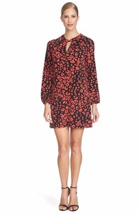 black and red animal print dress