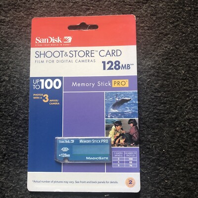 SanDisk Shoot  Store 128MB Memory Stick PRO Card -New Sealed