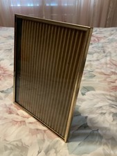    Vintage Gold Tone Metal With Glass Picture Photo Frame Tabletop 8 X 10 EUC