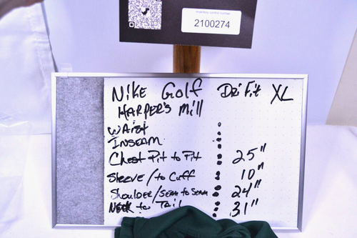 Nike Golf Polo Shirt Adult Sz XL Green Wicking Dri-Fit 1/4 Button Harpers Mill - Picture 5 of 5
