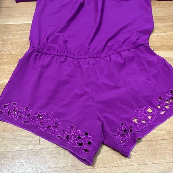 Fabletics Pur Purple Romper Adjustable Strap Off … - image 8