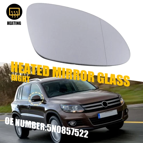 Passenger Right Side Mirror Glass Heated For 2009-2017 VW Tiguan w/Backing Plate