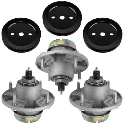3 Caltric Spindle Assembly W/Pulley 48 Deck For John Deere X360 X500