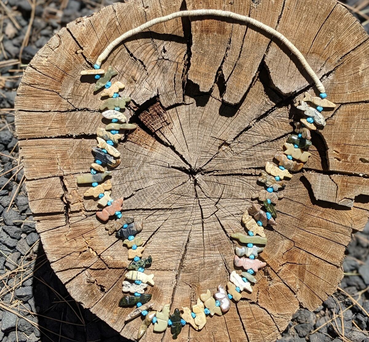 Authentic Vintage Native American Zuni Turquoise Sterling Silver Fetish Necklace Authentic Vintage Native American Zuni Turquoise Sterling Silver Fetish Necklace
