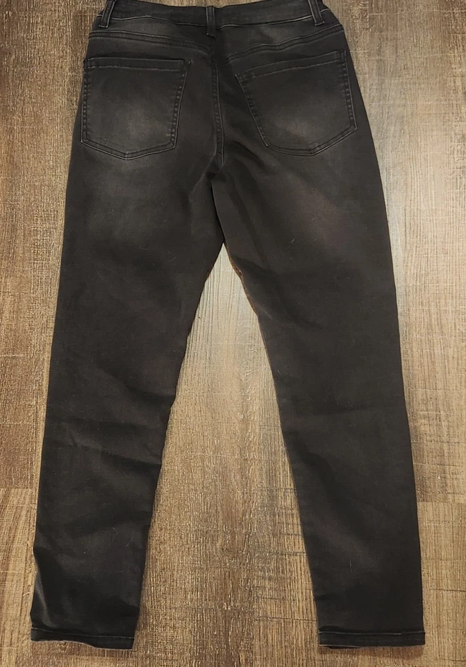 So Jeggings para mujer 9 botones mosca tiro alto elástico negro Foto 2 de 4