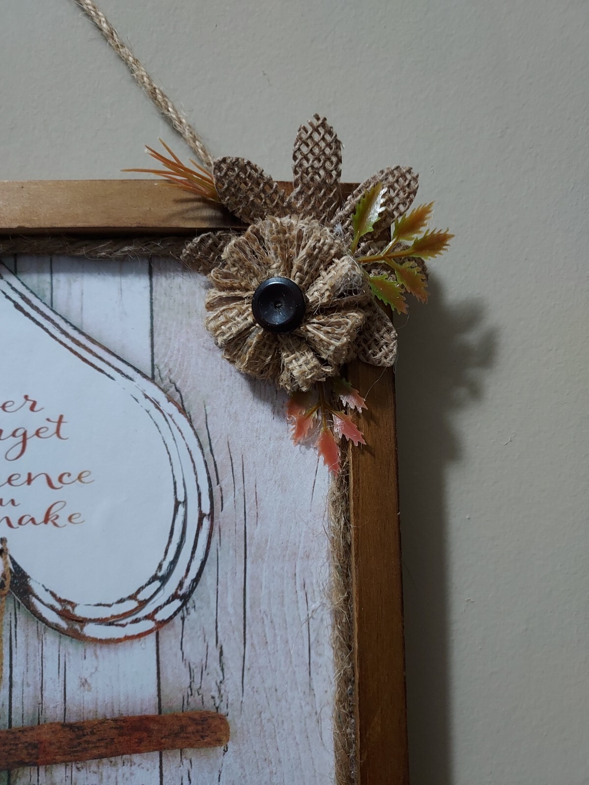 Wood Frame Gift, Rustic Decorations, Burlap, Jute and wood. eBay