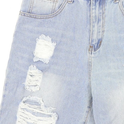 Shein Bermudas-Shorts aus blauer Baumwolle für Herren Größe S L9 mit normalem Reißverschluss - Distressed - Bild 11 von 12