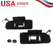 Fit For 1997-2004 Corvette C5 Sunvisors Pair Left Right Black W/Bezel Trim Mount