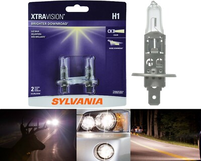 Sylvania Xtra Vision Two Bulbs H1 55W Head Light Low Beam Upgrade Replacement OE