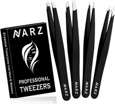 4Pcs Professional Tweezers for Women Facial Hair Stainless Steel Precision Tweez