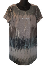 Show Me Your Mumu Mini Dress Tallulah Silver Sequin Small Party Scoop Back