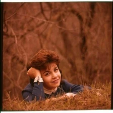 Annette Funicello posing in woods Vintage Original 2.25 x 2.25 Transparency