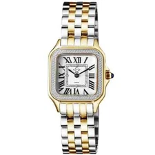 GV2 by Gevril Women's Milan 12113B Swiss Quartz IPYG 2-Tone Steel Diamond Watch