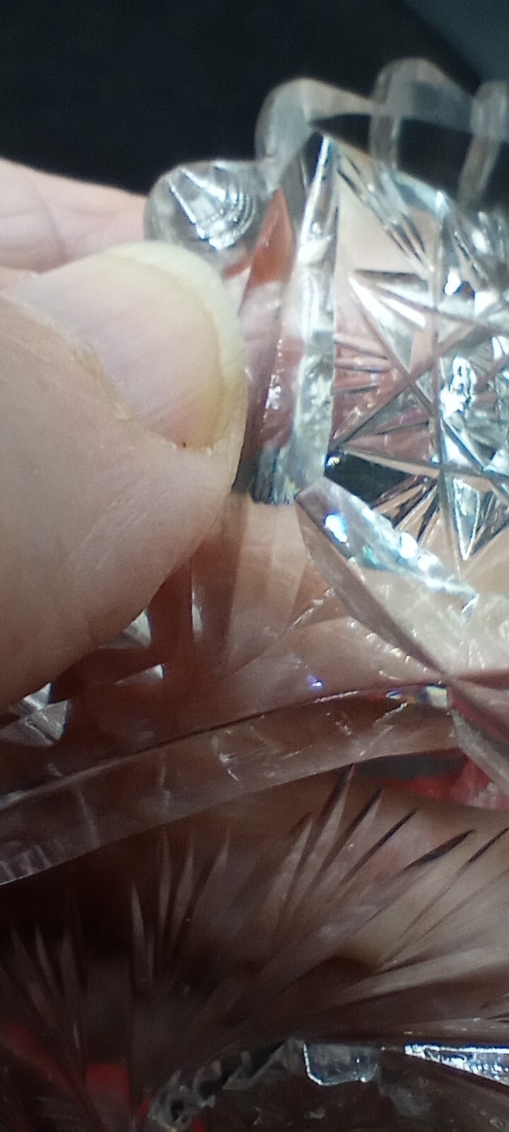 Antique American Brilliant Period Cut Glass Punch Bowl**BASE ONLY** 4-7/8" hi.  