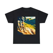 Mountain Biker Adult Unisex T Shirt Art Tee Cyclist Bicycle Outdoors BMX Tee