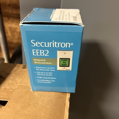 Securitron Emergency Push TO Exit Button SG w /30 Sec Timer Green/Red Lens
